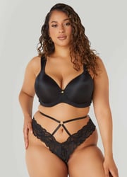 Chain Trimmed Crotchless Thong