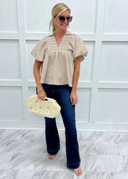 Serafina Stripe + Smock V.Neck Top
