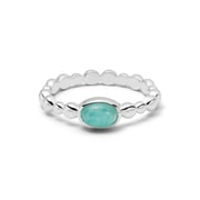 Amazonite Healing Stone Bobble Ring Sterling Silver