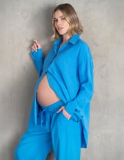 Linen Button-Down Maternity-to-Nursing Shirt