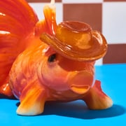Friends NYC Goldfish Cowboy Hat Candle