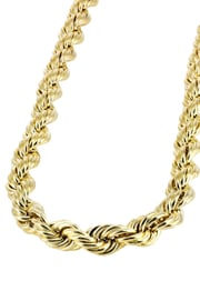 Semi Solid Mens Rope Chain 14K Yellow Gold