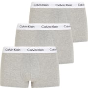3-Pack Low-Rise Cotton Stretch Boxer Trunks, Grey Heather