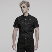 Men's Punk Pocket Eyelet Shirt