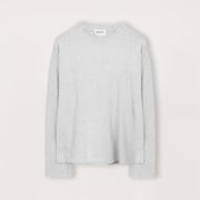Cropped Long Sleeve T-Shirt - Light Marl Grey
