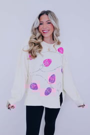 All Tangled Up Sequin Lights Oversized Top