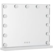Living and Home LED Lighted White Makeup Vanity Mirror with Smart Sensor Screen | Wilko