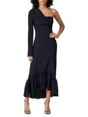 One Shoulder Midi Sheath Dress