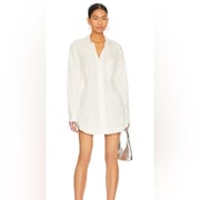 L’Academie Noria shirt mini dress- open back button down shirt dress