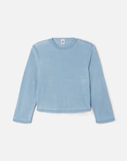 Hanes Burnout Long Sleeve Boxy Tee - Light Pacific