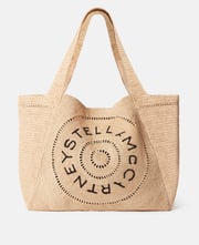 Logo Raffia Large Tote Bag