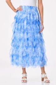  Cato Fashions | Cato Tie Dye Ruffled Mesh Skirt