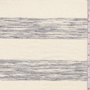 Creamy Ivory/Charcoal Static Stripe Jersey Knit Fabric