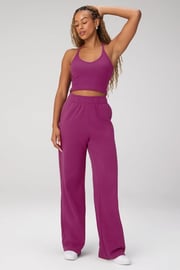 Soft Modal V-Neck Tank + Year Round Terry Wide Leg Sweatpant 2-Piece Outfit