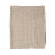 Cotton Muslin Quilted Throw - Taupe Cross