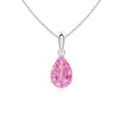 Prong-Set Pear Pink Sapphire Solitaire Pendant