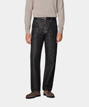 Dark Grey Straight Leg Tapered Jeans