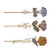 Personalized Birth Flower Wooden Decor