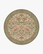 Morris & Co. Strawberry Thief Sage & Rose Tufted Rug | Ruggable