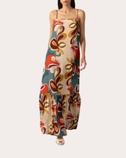 Tiered Floral-Print Maxi Dress