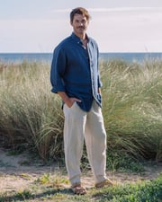 Men's linen pants PALERMO in Natural melange