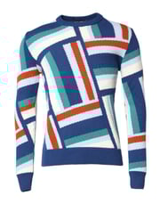 Multicolor Cashmere Knit Pullover Sweater