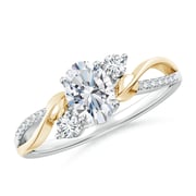 Nature Inspired Oval Lab-Grown Diamond Twisted Vine Engagement Ring