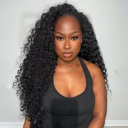 WOWANGEL Wear Go Half Wig Curly Seamless Flip Over Wigs Beginner Friendly