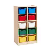 10 Cubby Mobile Tray Cabinet with 10 Scoop Front Storage Bins