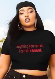 Curvy I Can Do Stoned Y2K Baby Tee Cherrykitten