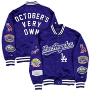 Men's Los Angeles Dodgers OVO x New Era Royal Full-Snap Twill Satin Jacket