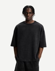 Oversized interlock T-shirt met korte mouw