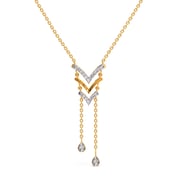 Elegant Swoop Diamond Lariat Necklace