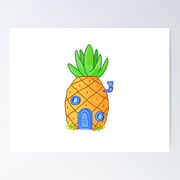 spongebob pineapple sticker Poster