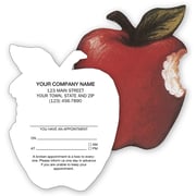 Die-Cut Apple Shaped Appointment or Business Card, Imprinted