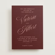 "Museum" - Customizable Wedding Invitations in Red by Nazia Hyder.