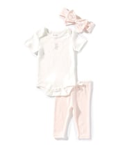 Starting Out Baby Girls Ballet Short Sleeve Bodysuit & Pants 3-Piece Set