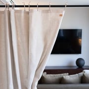 Montebello 24" x 72" Organic Hemp Curtain with rings (Mini Stall Shower or Draperies)