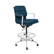 SOHO II Padded Drafting Chair (Dark Blue Fabric)