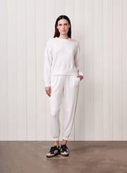 Softest Fleece Crewneck Pullover in White