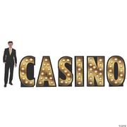 50 Casino Marquee Light Cardboard Cutout Stand-Up Letters - 6 Pc.