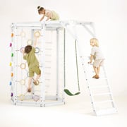 Hawthorn XL  White Outdoor Climber Playset | Monkey Bars, Swing & Octagon Climber for Kids