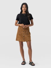 Luther Suede Mini Skirt - Camel