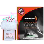 Baby Foot Exfoliation Foot Peel for Men and White Plush Socks