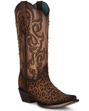 Product Name:  Corral Women's Leopard Print Studded Western Boots - Snip Toe