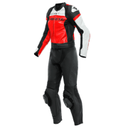 Dainese Mirage Lady Leather 2PCS Suit Black Lava Red White