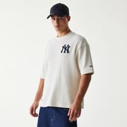 New York Yankees MLB Waffle Open White Oversized T-Shirt
