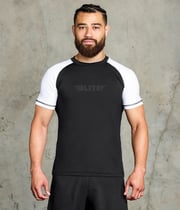Men's Standard White Short Sleeve No-Gi BJJ Rash Guard