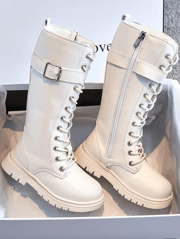 Knee High Combat Boots By Liv and Mia
