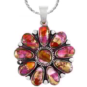 Flower Pendant Plum Spiny Sterling Silver P3193-C92